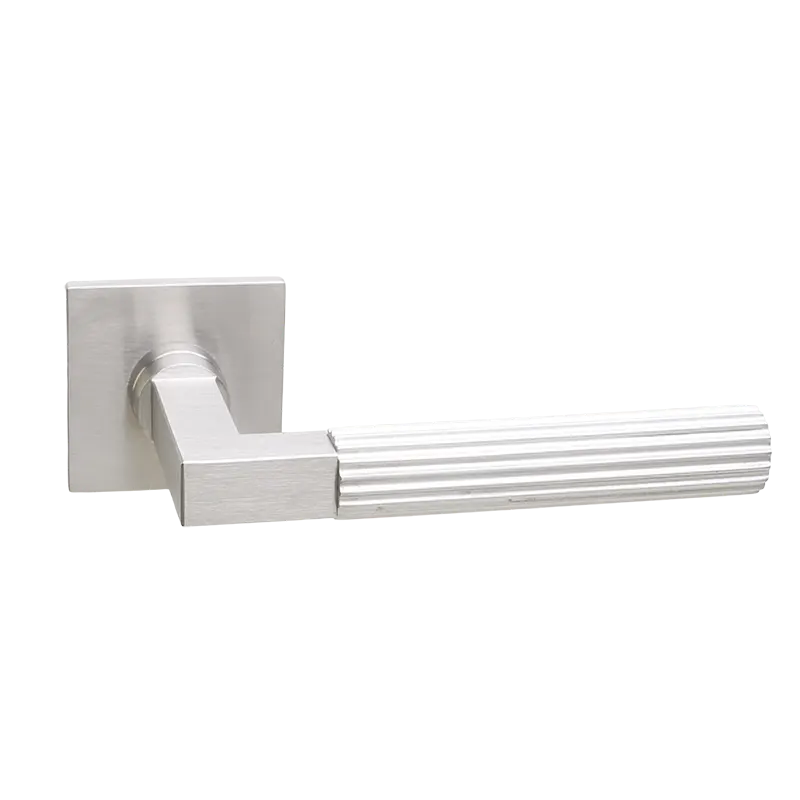 Deurkruk Modul Bauhaus Linear matnikkel op dun vierkant geveerd rozet