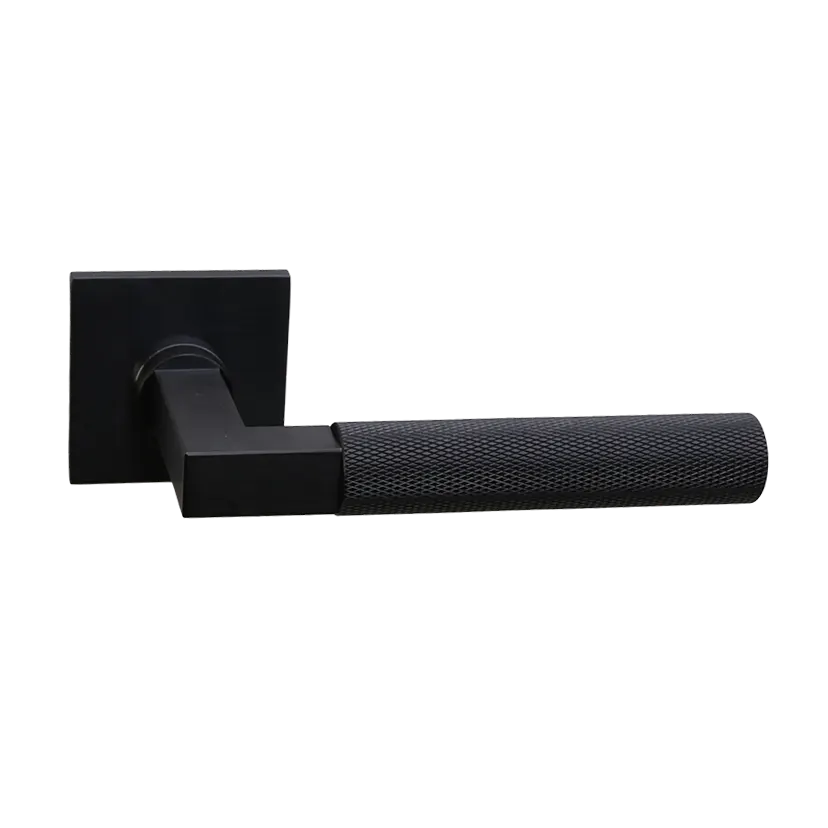 Deurkruk Modul Bauhaus Struktur Carbon PVD op dun vierkant rozet