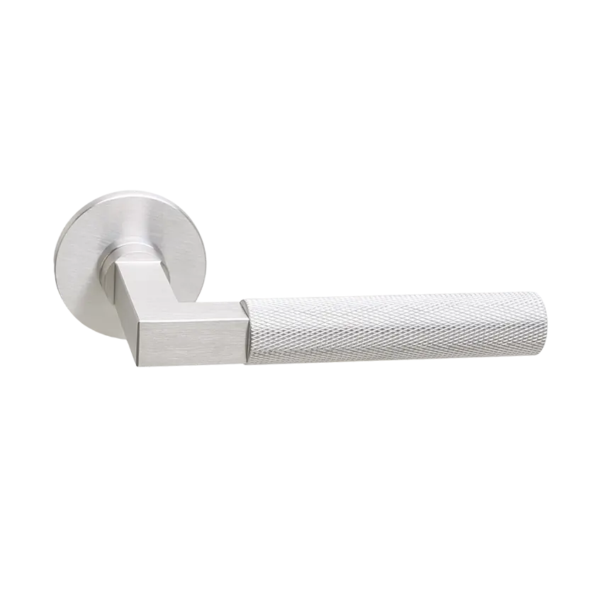 Deurkruk Modul Bauhaus Struktur matnikkel op dun rond geveerd rozet