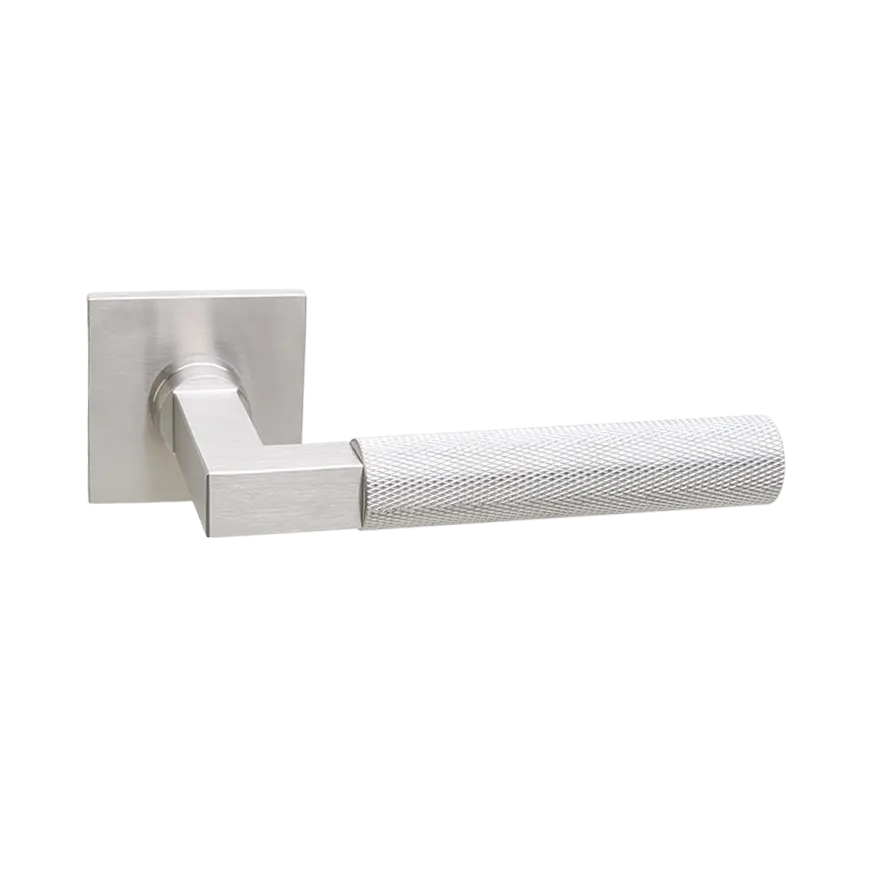 Deurkruk Modul Bauhaus Struktur matnikkel op dun vierkant geveerd rozet