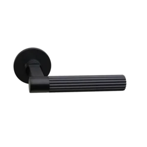 Deurkruk Modul Bruxelles Linear Carbon PVD op dun rond rozet