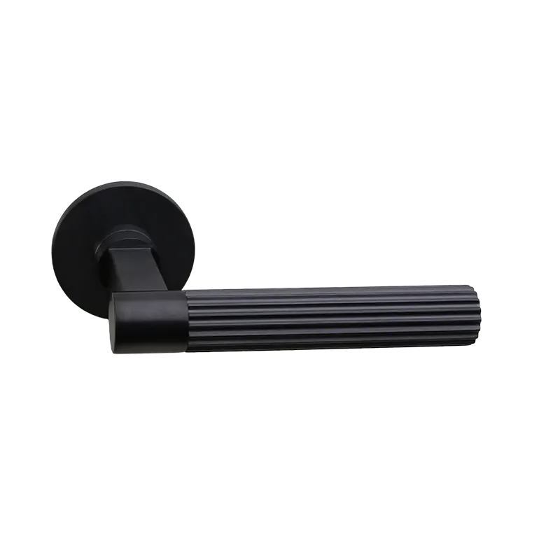 Deurkruk Modul Bruxelles Linear Carbon PVD op dun rond rozet