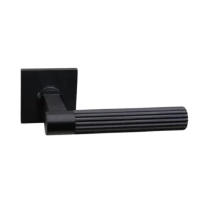 Deurkruk Modul Bruxelles Linear carbon PVD op dun vierkant geveerd rozet