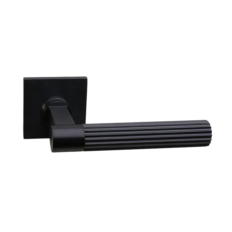 Deurkruk Modul Bruxelles Linear carbon PVD op dun vierkant geveerd rozet