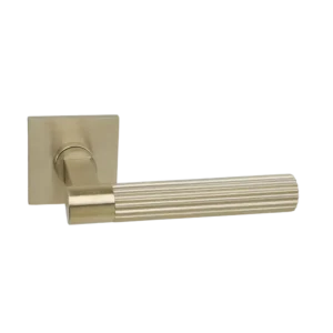 Deurkruk Modul Bruxelles Linear matgoud PVD op dun vierkant geveerd rozet