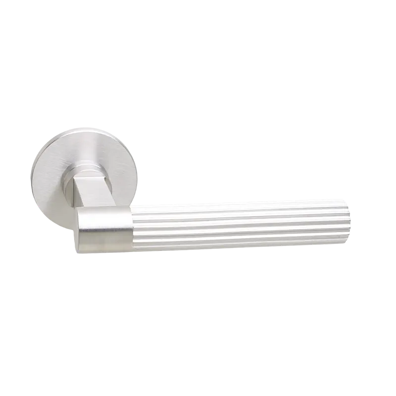 Deurkruk Modul Bruxelles Linear matnikkel op dun rond geveerd rozet