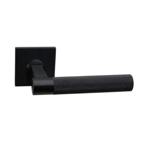 Deurkruk Modul Bruxelles Struktur carbon PVD op dun vierkant geveerd rozet