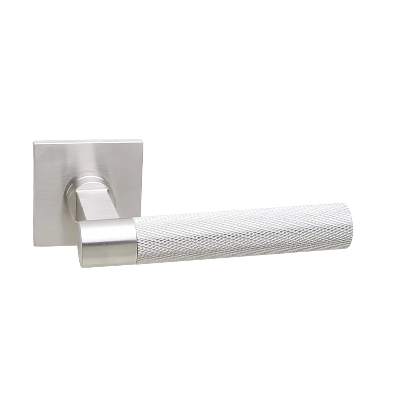 Deurkruk Modul Bruxelles Struktur matnikkel op dun vierkant geveerd rozet