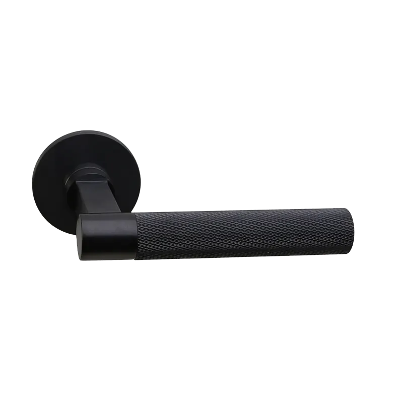 Deurkruk Modul Bruxelles Struktur Carbon PVD op dun rond rozet