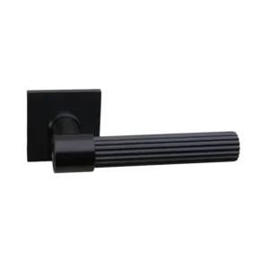 Deurkruk Modul T-Bone Linear carbon PVD op dun vierkant geveerd rozet