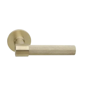 Deurkruk Modul Weimar Struktur matgoud PVD op dun rond geveerd rozet