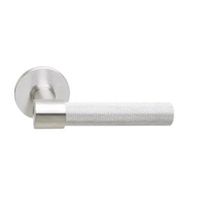 Deurkruk Modul Weimar Struktur matnikkel op dun rond geveerd rozet