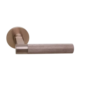 Deurkruk Modul Bruxelles Struktur Matbrons PVD op dun rond rozet