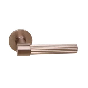Deurkruk Modul T-Bone Linear matbrons PVD op dun rond geveerd rozet